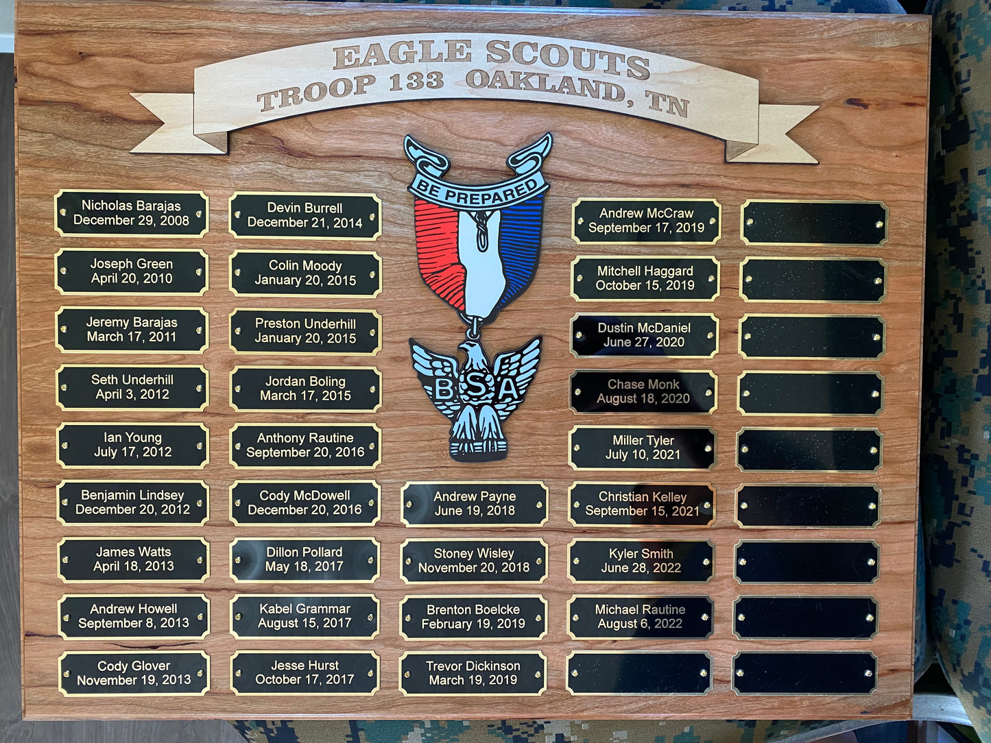 Eagle Scout Perpetual Plaque
