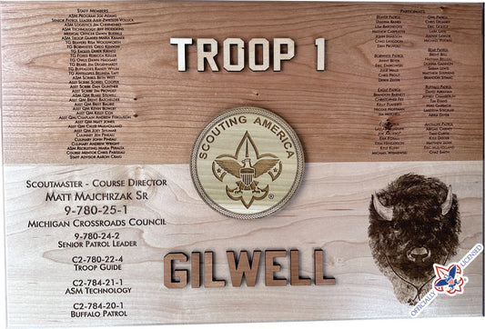 Wood Badge Troop 1 Flag Plaque