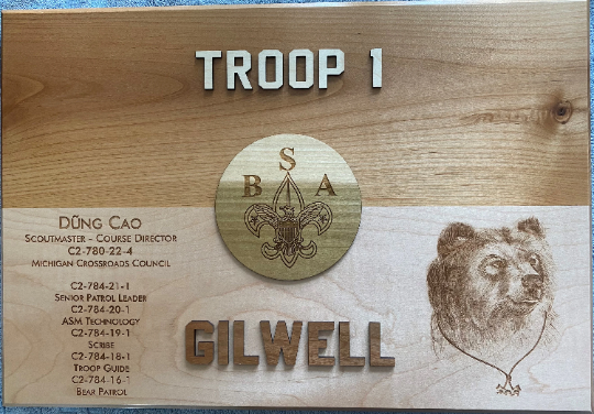 Wood Badge Troop 1 Flag Plaque